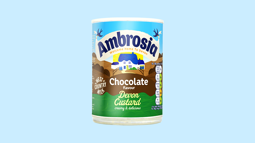 Ambrosia Chocolate Devon Custard can