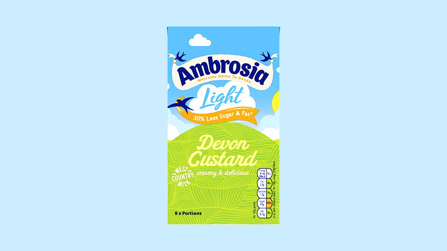 Ambrosia light Devon Custard carton