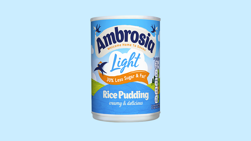 Ambrosia light rice pudding can