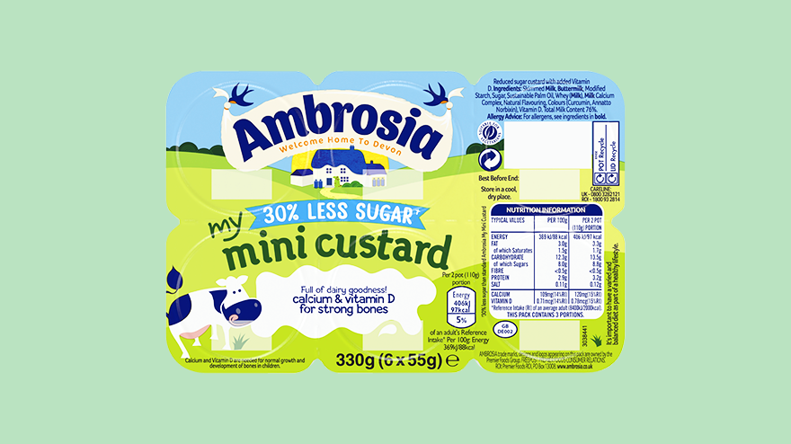 Ambrosia my mini custard less sugar