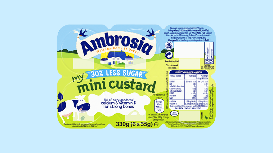 Ambrosia my mini custard less sugar